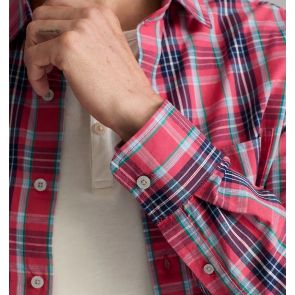 UNTUCKit Plaid Button-up Classic Shirt‎ Santa Barbra Tall Regular Red Men Sz 3XL - Picture 4 of 13